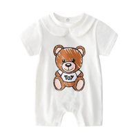 Wholesale New Summer Fashion Cute Newborn Baby Clothes Unisex Short sleeved Cotton Little Print Bear BB New Born Baby Boy Girl Romper