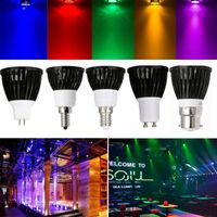 Wholesale Bulbs Dimmable LED Spotlight GU10 MR16 E27 E14 B22 W W W V V V Black Lamp Red Yellow Blue Green Purple Lighting