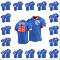 Wholesale Men s New York s Mets Jacob deGrom Francisco Lindor Darryl Strawberry Custom Women Youth Cooperstown Collection Mesh Jersey Royal