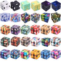 Discount fidget cubes Fidget Toys Infinity Magic Cube Square Puzzle Creative Stress Reliever Galaxy Antistress Office Flip Cubic Mini Blocks Fingertips Decompression Toy Gifts