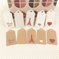 Wholesale Bookmark x cm Retro Scallop Head Wedding Mini Decorative Hanging Card Printed With Thank You tag For Thanksgiving