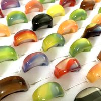 Wholesale Bulk retro cute colorful resin rings mix set Acrylic fashion charm Ladies girls Jewelry party gifts