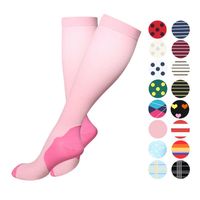 Wholesale Socks Hosiery Style Pink Compression Candy Color Happy Funny Original Design Striped Love Anti Fatigue Nursing Gift