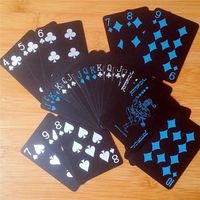 Wholesale Game cards Black Texas Holdem Classic Advertising Poker Waterproof PVC Grind Durable Board Role Playing Games Magic Card set