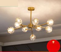 Wholesale Bulbs The Latest Post modern Pure Copper Chandelier Energy Saving LED Creative Dining Lamp Nordic Living Room Crystal Lamps