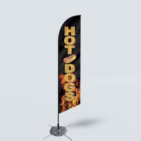 Wholesale Hot Dog Custom Advertising g Knitted Polyester Beach Flag Feather Swooper Banner Digital Printing
