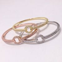 Wholesale 56 Foreign Trade Jewelry Self Designed Exquisite Style Copper Plated Gold Simple Mud Diamond Circle Ring Bracelet