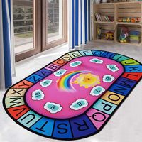 Wholesale Carpets Children Game Play Mat Cartoon Number Letter Oval Blue Carpet Kids Room Rugs And For Home Living