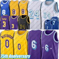 Wholesale 23 LBJ King Russell Westbrook Jersey Basketball Carmelo Anthony Davis Jerseys Black Mamba Retro New City Uniform th Anniversary n5gad1195gh