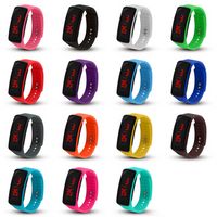 Wholesale Girl Boy Kids Colorful Wristbands Sport Watches Candy Jelly Men Women Silicone Rubber LED Screen Digital Watch Bracelet Band