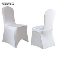 Wholesale Pieces Style Lycra Spandex Chair Cover For Wedding Banquet Party Decoration Products Supply White Black DHL EMS Free Covers