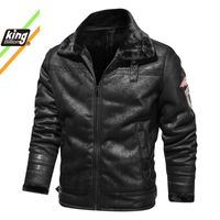 Wholesale Men s Fur Faux KB High Quality Jacket Street Windbreaker Coat Men Leather Clothing Thick Fleece Casual PU