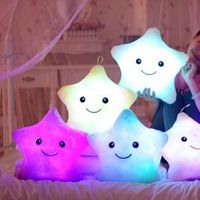 Wholesale Cushion Decorative Pillow cm Lighting Star Cushion Glowing Plush Doll Led Light Toys Gift For Girl Kids Christmas