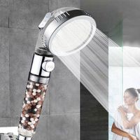 Wholesale Bathroom Function SPA Shower Head With Switch On Off Button High Pressure Anion Filter Bath Head Water Saving Shower Heads