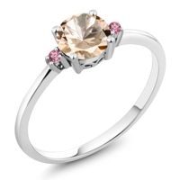 Wholesale Cluster Rings Ct Round Peach Morganite Pink Lab Grown Diamond K White Gold Ring