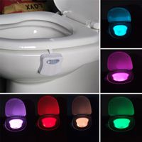 Wholesale Toilet Night Light LED Smart Lamp Bathroom Human Motion Nightlight Activated PIR Colours Automatic RGB Backlight