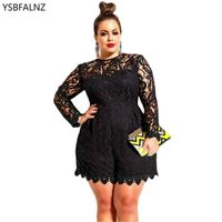 plus size black lace romper