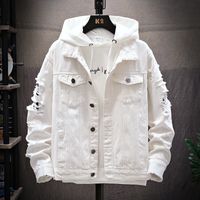 Wholesale Jackets Hole Sleeves Trend Mens Clothing Autumn and Winter Fashion Classic Retro Denim Jacket Ripped Large Size M XL