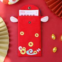 Wholesale Gift Wrap Embroidered Red Envelope Bull shaped Year Fabric Packet Chinese Festival Of The OX Bless