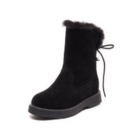 Wholesale Snow boots women s winter female boots thick bottom wild thick new height increase genuine leather tube cotton shoes DFO008
