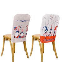 Wholesale Gnomes Chair Back Cover USA th of July Patriotic Faceless Dwarf Pattern Dining Room Kitchen Restaurant Chairs Decor