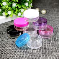 Wholesale Storage Bottles Jars Plastic Pot Empty Cosmetic Container With Lid For Creams Sample Make up Mixed Colors Free Ship