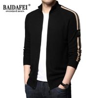 Wholesale Brand Clothes Men s Casual Slim Full Zip Thick Knitted Cardigan Sweaters With Pockets