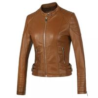 Wholesale 8229 new style women s clothes in autumn and winter of slim locomotive PU leather short jacket women