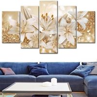 Wholesale Paintings Pieces Lily Wall Art Canvas Painting Beautiful Flower Poster Living Room Decoration Prints Pictures Home Decor