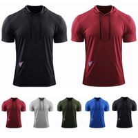 Wholesale Mens short sleeved pocket T shirt men s quick drying jacket running training polos Tights top loose sports sweater fitness quality Pullover clothes