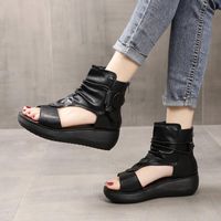 Wholesale Sandals Summer Black Women Cool Boots Platform Shoes Wedges Casual Fashion Outdoor