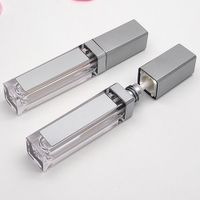 Wholesale 7ML LED Empty Lip Gloss Tubes Square Clear Lipgloss Refillable Bottles Container Plastic Makeup Packaging with Mirror and Light DHL
