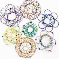 Wholesale Multiple Changes Mandala Flower Basket Magic Flow Ring Fidget Toys Handmade Colored Iron Loops Wire Stress Reliever Relief Finger Fun Game H33MDRX
