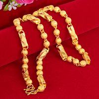 Wholesale Gold Pinhui Jewelry Vietnam Alluvial Gold Necklace Wedding Birthday Gold Plated Mens Solid Chain Cross Border Supply