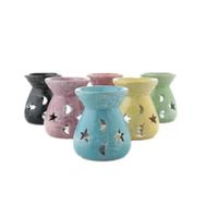 Wholesale Creative aromatherapy stove Ceramic Oil Lamps Hollow Stars Moon Pattern Essential Oil Fragrance Candle Incense Burners DB534
