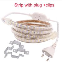 Wholesale Strips v v v Led Strip Light Smd Waterproof IP67 IP68 Warm White Blue Outdoor Tape Rope With Power Plug Dimmable Lamp