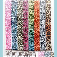 Wholesale Straps Charms Cell Phones Aessories Cartoon Sexy Leopard Print Phone Lanyard Fashion Keys Neck Card Rope Drop Delivery
