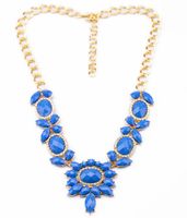 Wholesale Colors Crystal Inlay Floral Charm Ethnic Necklace Online Shopping India Friend Gift Women Jewelry Chokers