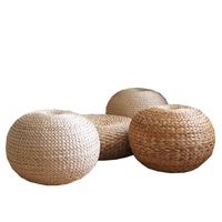 Wholesale Cushion Decorative Pillow European Style Living Room Natural Rattan Ball Stools Creative Handmade Weave Round Pouf Modern Simple Adults Home