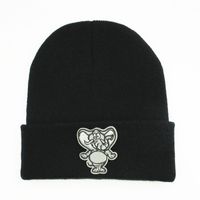 Wholesale LDSLYJR Cotton Elephant animal embroidery Thicken knitted hat winter warm hat Skullies cap beanie hat for adult and children