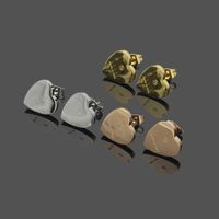 Wholesale High Polished Extravagant Simple heart Love Ring Necklace Earrings Gold Silver Rose Colors Stainless Steel Couple Rings Fashion Women Design