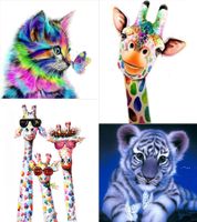 Wholesale 4 Pack DIY Diamond Painting D Shiny Resin Animal Art Paintings Kits for Adults kids Hanging on the Wall as Home Decoration GWB10978