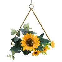Wholesale Artificial Sunflower Decorative Flowers Wreaths Spring Summer For Front Door Home Wall Window Wedding Party Garlands Farmhouse V2