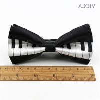 Wholesale 5665Piano Printed Butterfly Polyester Smooth Bowtie Women Men Music Party Performance Tuxedo Bow Tie Cravat Shirt Accessory Gift