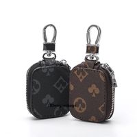 Wholesale 2021 Vintage Car Key Case Male PU Leather Keys Holder Wallet Women Smart Housekeeper Zipper Keychain Pouch Bag Wallets