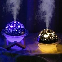 Wholesale Night Lights Planetary Projection Lamp Humidifier Usb Tri color Light Household Silent Mini Atomizer Multifunctional