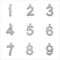 Wholesale Teamer Birthday Date Lucky Number Charm DIY Sliver Color Date Pendant Fit Handmade Necklace Jewelry Making