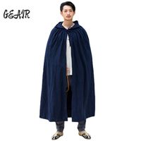Wholesale Men s Trench Coats Extended Linen Tether Hooded Cloak Coat For Men And Women Retro Chinese Style Autumn Windproof Warm Outside Clothing