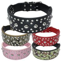 Wholesale Cat Collars Leads Spiked Studded Small Large Collar Rivet Accessory Hond Neck Strap For Kitten Necklace Leather PU Pitbull BullCat Pet