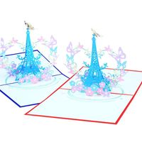 Wholesale Greeting Cards A9LB D Tower Butterfly Up Wedding Happy Birthday Card For Girl Kids Wife Husband Postcards Gifts